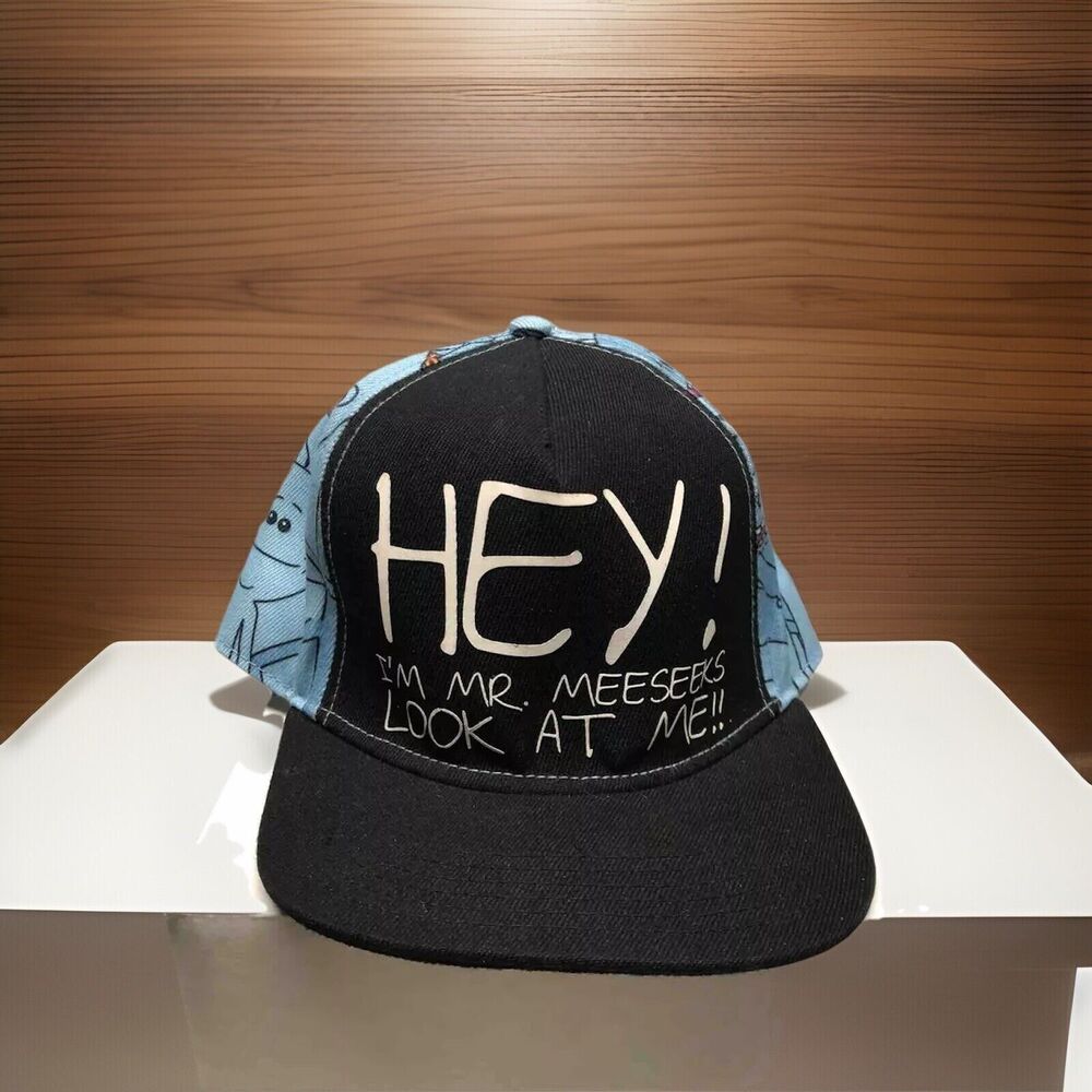 Rick and Morty Mr. Meeseeks Snapback Adjustable Hat HEY! LOOK AT ME! Graphic Cap